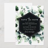 Save The Date Unique Rustique Eucalyptus Mariage numérique (Devant / Derrière)