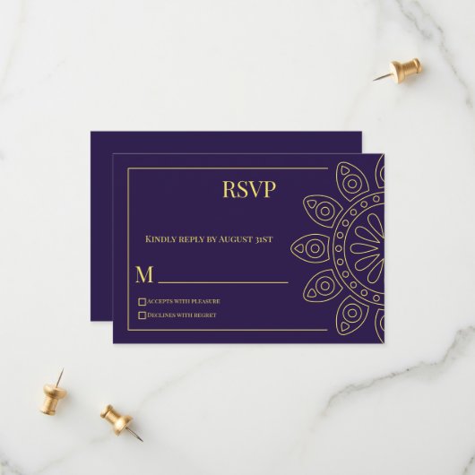 Save The Date Unity in Bloom Purple Response Card (Devant/Arrière en situation)