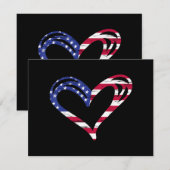 Save The Date USA Drapeau Coeur American Patriotic Army Forces M (Devant / Derrière)