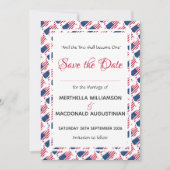 Save The Date USA FLAG PATRIOTIC Mariage Custom Christian (Devant)