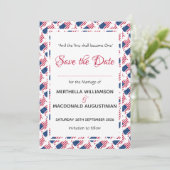 Save The Date USA FLAG PATRIOTIC Mariage Custom Christian (Debout devant)
