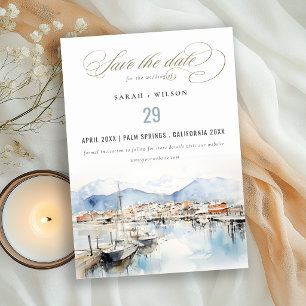 Save The Date Ushuaia, Argentine Paysage aquarelle Mariage