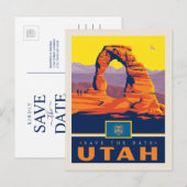 Save the Date | Utah Uitnodiging Briefkaart (Voorkant / Achterkant)