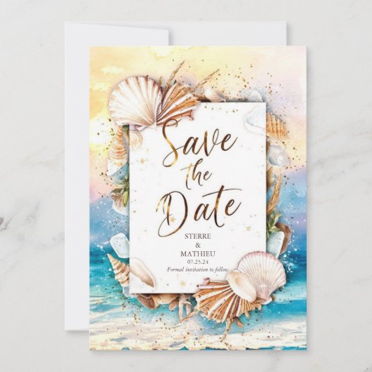 Save The Date Vacances Destination Plage Mariage (Devant)