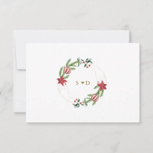 Save The Date Vacances d'hiver Pine Cônes Christmas Balls Mariag (Dos)