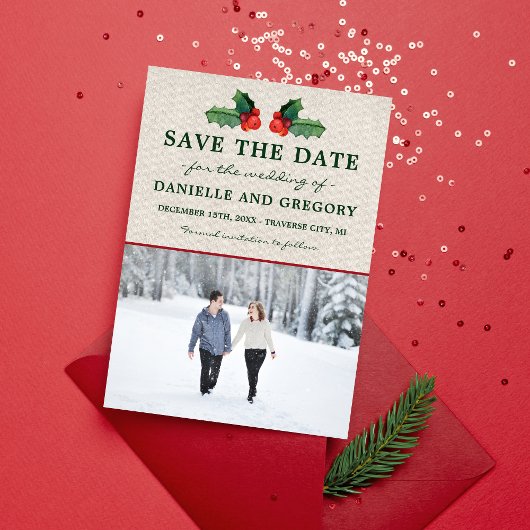 Save The Date Vacances Serment Noël Mariage Enregistrer La Date
