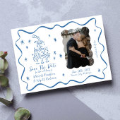 Save The Date Vaches lunaires | Doodles à main | Mariage