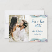 Save The Date Vague de couleur abstraite moderne, Photo (Devant)