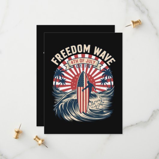 Save The Date Vague de liberté 4 juillet (Devant/Arrière en situation)