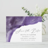 Save The Date Vagues d'aquarelle violette moderne (Debout devant)