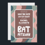 Save The Date Vagues super colorées Custom Bat Bar Bnai Mitzvah<br><div class="desc">Carte idéale pour annoncer un bar, un bat mitzvah ou une autre fête juive et demander aux invités de sauvegarder la date! L'art fait main pour vous avec le lettrage sur le devant et le dos! ENTIÈREMENT PERSONNALISABLE ! Cliquez sur "Personnaliser" ci-dessus pour modifier le texte. Cliquez sur "modifier à...</div>