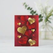 Save The Date Valentines dorées et rouges (Debout devant)