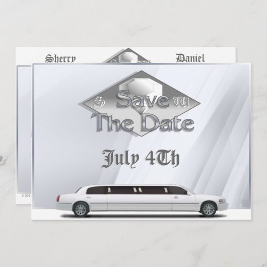 Save The Date Valeur Prix Monogramme Enregistrer La Date Invitat (Devant / Derrière)