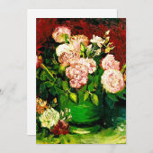 Save The Date Van Gogh Peonies et Roses (Devant / Derrière)