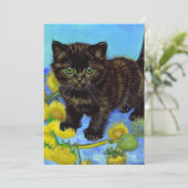 Save The Date Van Gogh Style Chat avec tournesol (Debout devant)