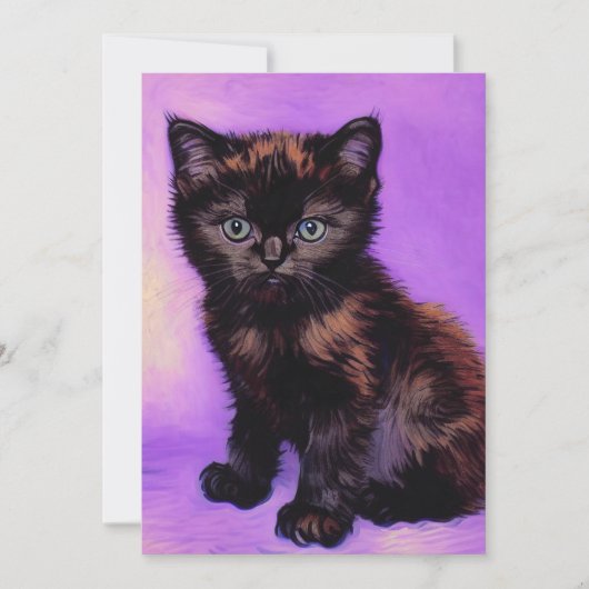 Save The Date Van Gogh Style Chat pourpre (Devant)