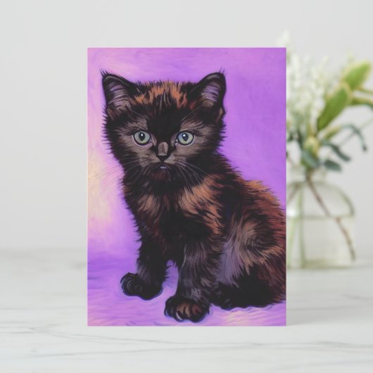 Save The Date Van Gogh Style Chat pourpre (Debout devant)