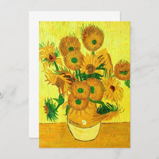 Save The Date Van Gogh Sunflowers (Devant / Derrière)