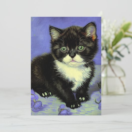Save The Date Van Gogh Tuxedo Kitten (Debout devant)