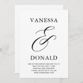 Save The Date Vanessa Black White Mariage moderne (Devant / Derrière)