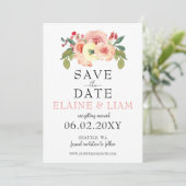 Save The Date Vanilla Blush Floral Wedding enregistrer la date (Debout devant)