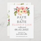 Save The Date Vanilla Blush Floral Wedding enregistrer la date (Devant / Derrière)