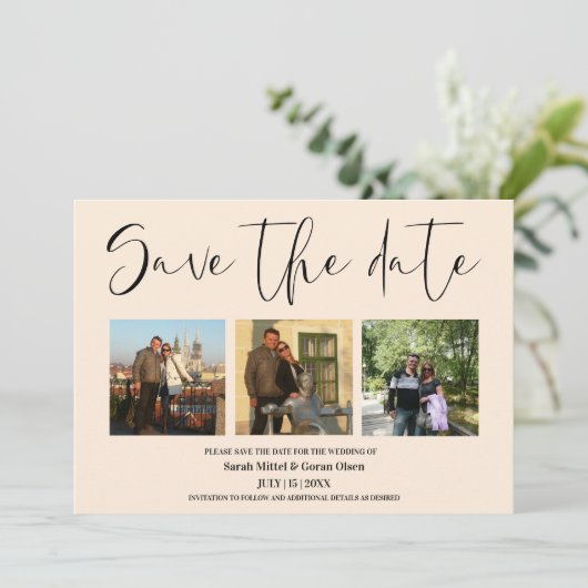 Save The Date Vanilla Couple Photos Mariage Enregistrer la date (Debout devant)