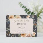 Save The Date Vanilla White Boho Rose Mariage bleu (Debout devant)