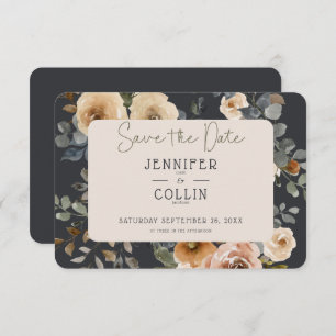 Save The Date Vanilla White Boho Rose Mariage bleu
