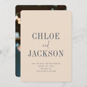Save The Date Vanille beige Neutral Mariage photo moderne