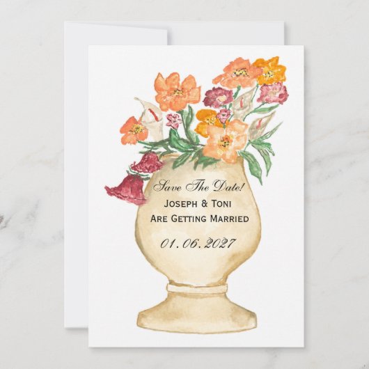 Save The Date Vase Date à Sauvegarder (Devant)
