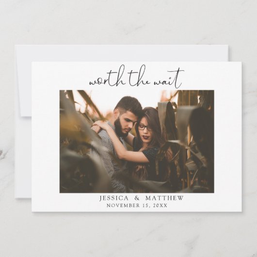 Save The Date Vaut le Mariage d'attente - Script photo moderne (Devant)