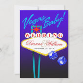 Save The Date Vegas Baby ! Mariage Enregistrer la date bleu (Devant)
