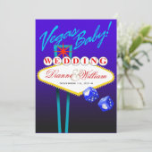 Save The Date Vegas Baby ! Mariage Enregistrer la date bleu (Debout devant)