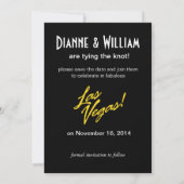Save The Date Vegas Baby ! Mariage Enregistrer la date en noir (Dos)