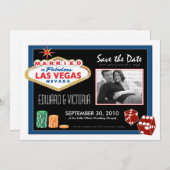 Save The Date Vegas Destination Mariage Enregistrer la date Invi (Devant / Derrière)