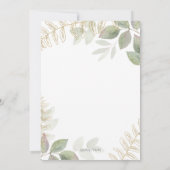 Save The Date Végétal Moderne avec Or (Dos)