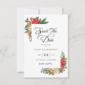 Save The Date Végétation d'hiver Foliage Noël Mariage de vacance (Devant)