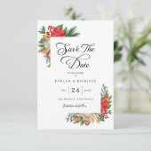 Save The Date Végétation d'hiver Foliage Noël Mariage de vacance (Debout devant)