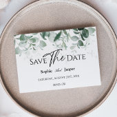 Save The Date Végétation moderne Blanc Mariage Appartement Écono