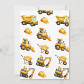 Save The Date Véhicules de construction Camion de vidage Bulldoz (Dos)