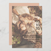 Save The Date Vellum Look Main Lettré Typographie Photo (Devant / Derrière)