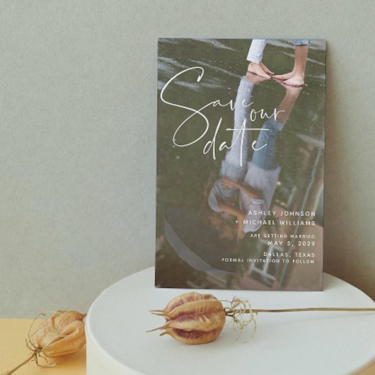 Save The Date Vellum Look Main Lettré Typographie Photo