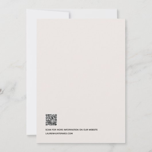Save The Date Vellum Look QR Code Typographie Photo (Dos)