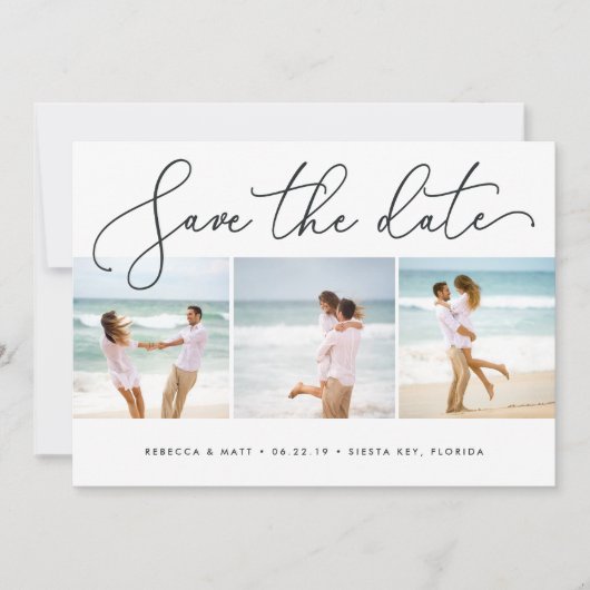 Save The Date Vent | Mariage sur la plage Enregistrer la photo d (Devant)