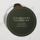 Save The Date Ventilateur botanique vert de mousse Élégant maria (Devant / Derrière)