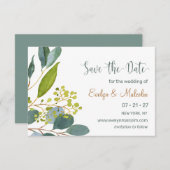 Save The Date Verdure aquarelle, eucalyptus Enregistrer la date (Devant / Derrière)
