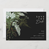Save The Date Verdure et feuille d'or Script noir horizontal (Devant)