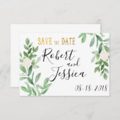 Save The Date Verdure et or Mariage simple Enregistrer la date (Devant / Derrière)