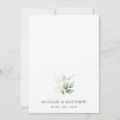 Save The Date Verdure, Feuilles d'Eucalyptus, Mariage botanique (Dos)